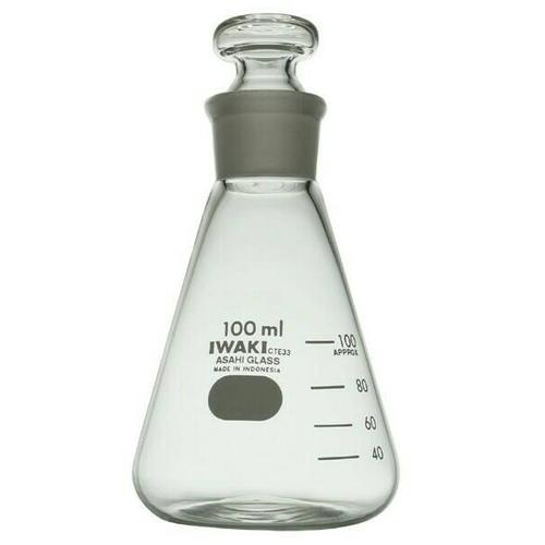 Erlenmeyer asah (tutup) 100 mL